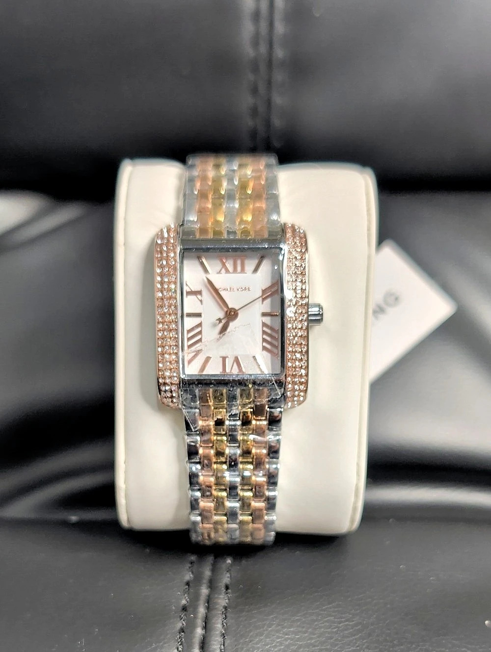 Michael Kors Emery Three-Hand Tri-Tone Stainless Steel Watch Emery Crystal